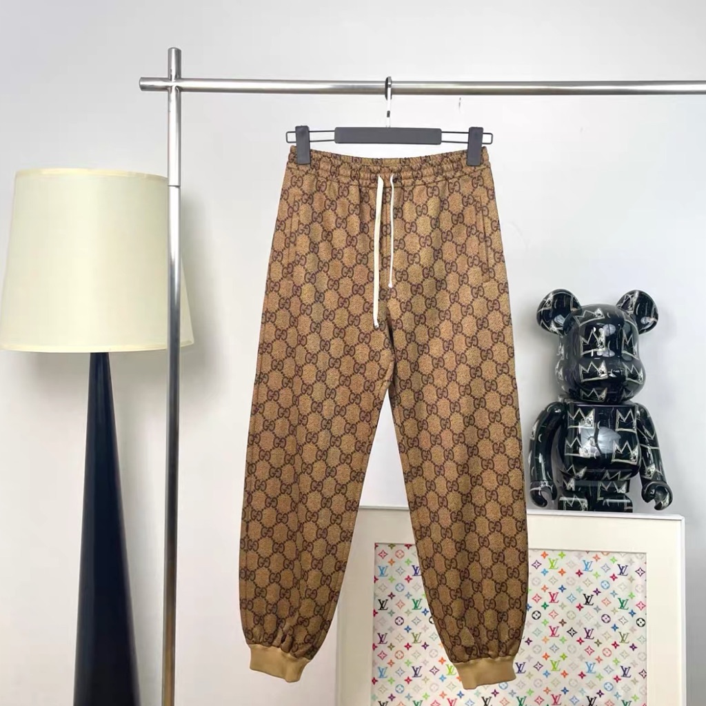 Steal Authentic Gucci Tan Monogram Joggers